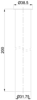 UniMatch sifon verlengbuis 20 cm met kraag geborsteld brons koper PVD