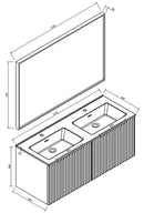 Ribbella badmeubel compleet 120 cm naturel eik/mat zwart