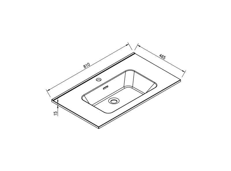 Ribbella wastafel 80 cm kunstmarmer mat zwart