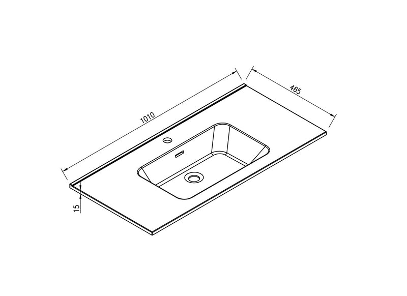 Ribbella wastafel 100 cm kunstmarmer mat zwart
