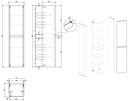 Novira kolomkast afgeronde hoeken 160 x 40 x 35 cm mat zwart