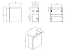 Alvara fonteinkast 40 x 22 x 50 cm grijs eiken