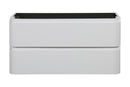 Novira onderkast afgeronde hoeken met 2 laden 1 uitsparing 80 x 48 cm mat wit