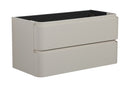 Novira onderkast afgeronde hoeken met 2 laden 1 uitsparing 80 x 48 cm mat zand