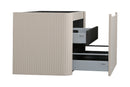 Sulora onderkast afgeronde hoeken geribbeld met 1 lade 1 uitsparing 80 x 48 cm mat beige