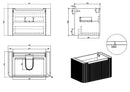 Sulora onderkast afgeronde hoeken geribbeld met 1 lade 1 uitsparing 80 x 48 cm bruin eiken