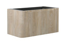 Sulora onderkast afgeronde hoeken geribbeld met 1 lade 1 uitsparing 120 x 48 cm licht eiken