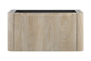 Sulora onderkast afgeronde hoeken geribbeld met 1 lade 1 uitsparing 120 x 48 cm licht eiken
