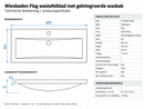 Opbouw wastafel Wiesbaden Flag enkel met 1 kraangat 80x36x4 cm kunstmarmer glans wit