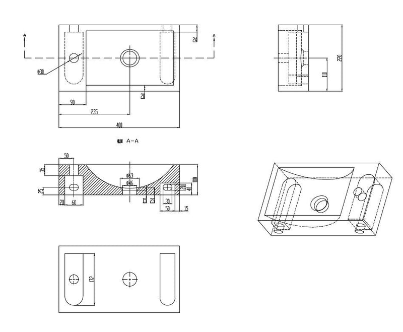 Raw fontein links 40x22x10 cm hardsteen gezoet
