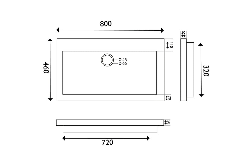 Raw wastafel enkel zonder kraangat 80x46x5 cm hardsteen gezoet