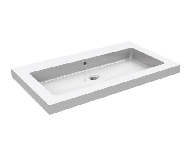 Kera wastafel enkel zonder kraangat 80x46x5 cm keramiek glans wit