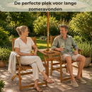 Tuinbank Loveseat Set 2 Persoons Acacia Hout Met Tafel Parasolgat Opvouwbaar 141x61x87 cm