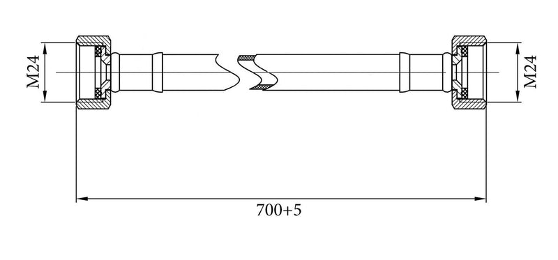 Gasslangsets Gastec 70 Cm