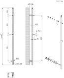 Callista elektrische staafhanddoekradiator 60 Watt 150 cm gunmetal PVD