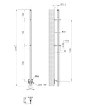 Callista elektrische staafhanddoekradiator 60 Watt 150 cm geborsteld staal PVD