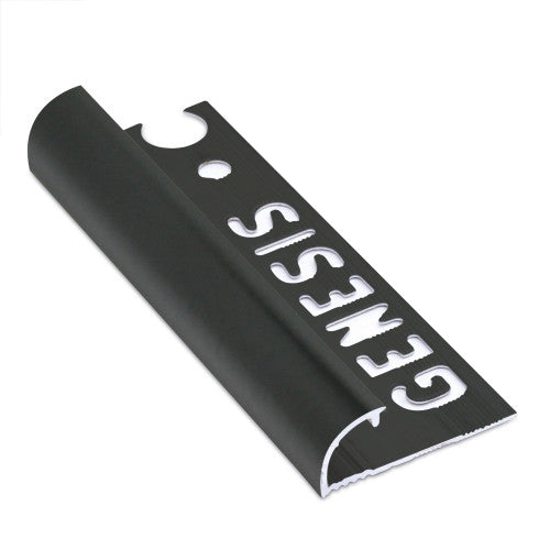 Tegelprofiel Kwartrond Mat Zwart 10 mm 270 cm Aluminium EAQ107.17 by Genesis