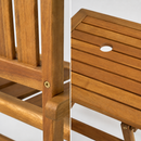 Tuinbank Loveseat Set 2 Persoons Acacia Hout Met Tafel Parasolgat Opvouwbaar 141x61x87 cm