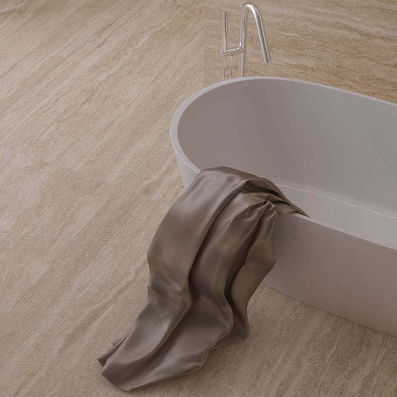 Vloertegel Travertino Roma Sand 60x120 cm Porselein Polished – Zandkleur Marmerachtig