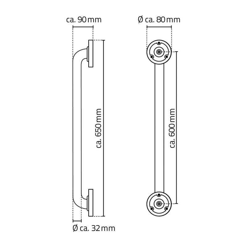A00160001 Badgreep 60 Cm Chr (Rvs)