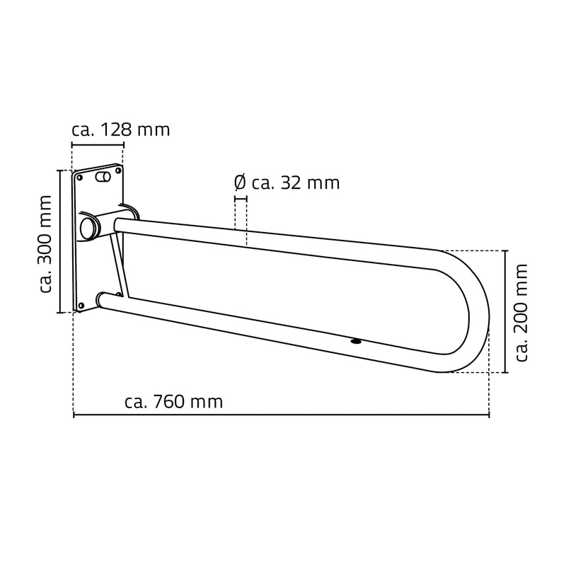A0130201 Opklapbare Beugel Wit Lang