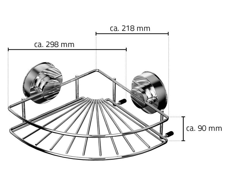 Z12020000 Hoekdoucherekje  249 X 94 X 249 Mm