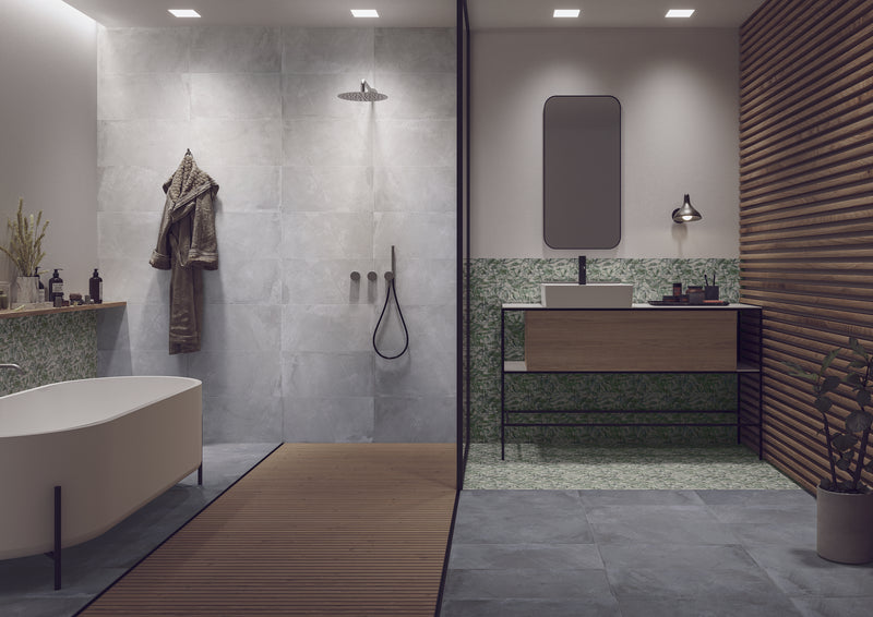 Vloertegel Flora Marble Silver 30x60 cm Rechthoek – Porselein Mat Gerectificeerd – Marmerlook Zilvergrijs R9