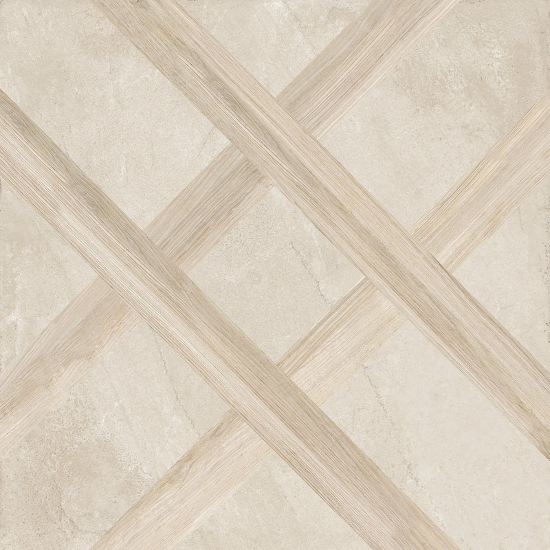 Vloertegel Flora Marble Bone Decor Grip 60x60 cm - Porselein Mat Gerectificeerd – Geometrisch Beige R11