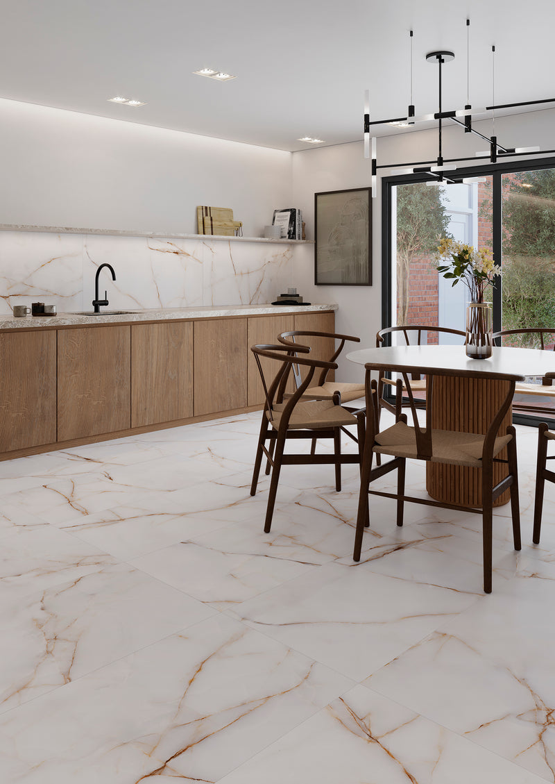 Vloertegel Marbleessence Topaz Gold 32x62,5 cm mat 9mm