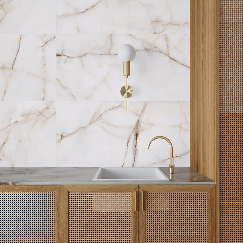 Vloertegel Marbleessence Topaz Gold 32x62,5 cm mat 9mm