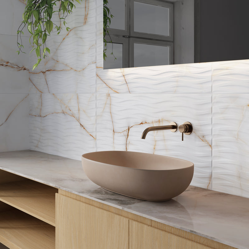 Vloertegel Marbleessence Topaz Gold Deco 32x62,5 cm mat 9mm