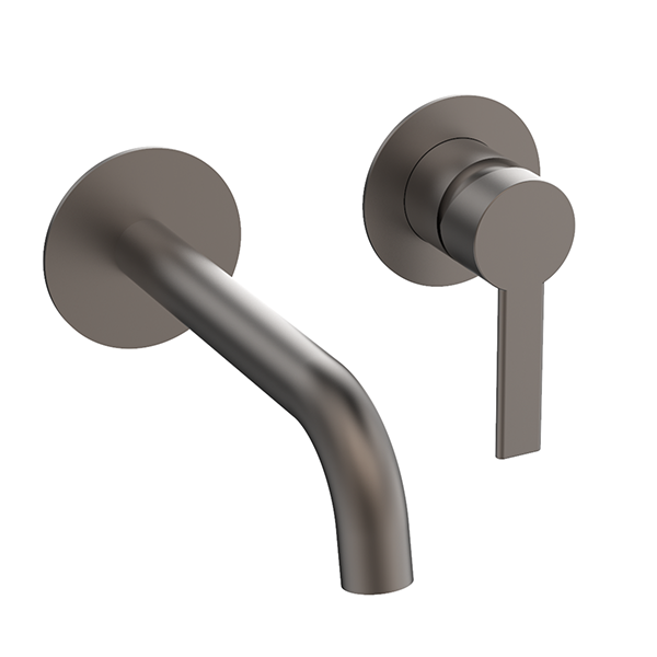 Inbouw wastafelmengkraan gunmetal één-greeps bediening Rondo by FuturBath inclusief inbouwdeel