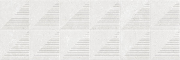 Wandtegel Hauteville Carved White Decor 25x75 cm