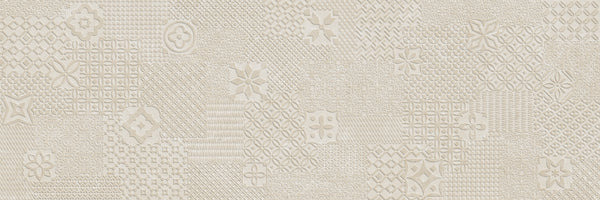 Wandtegel Hauteville Stamp Cream Decor 40x120 cm gerectificeerd