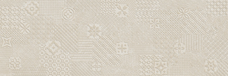Wandtegel Hauteville Stamp Cream Decor 40x120 cm gerectificeerd