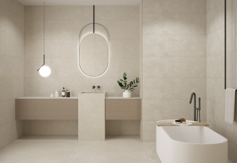 Vloertegel Hauteville Cream 60x120 cm gerectificeerd