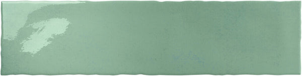 Wandtegel Flandes Verde 7,5x30 cm Rechthoek – Keramiek Glans – Handvorm Look Mint groen