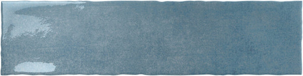 Wandtegel Flandes Azul 7,5x30 cm Rechthoek – Keramiek Glans – Handvorm Look Blauw