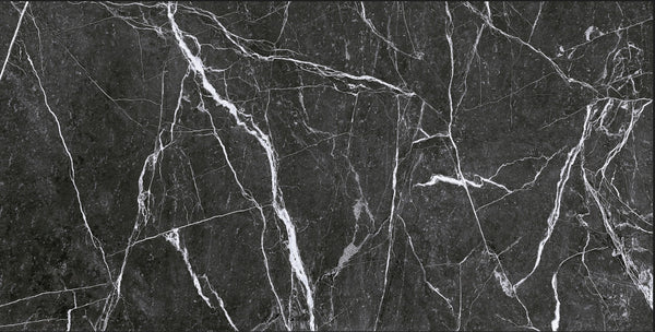 Wandtegel Black Marble Bisel 10x20 cm brillo glans