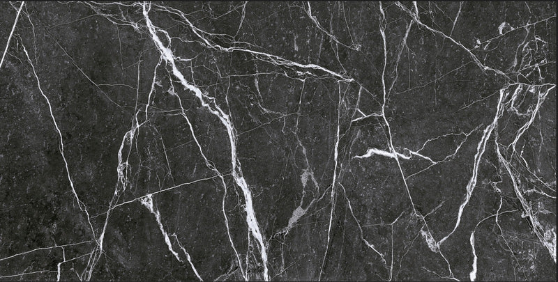 Wandtegel Black Marble Bisel 10x20 cm brillo glans