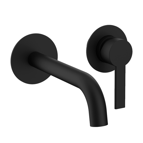 Inbouw wastafelmengkraan mat zwart één-greeps bediening Rondo by FuturBath inclusief inbouwdeel