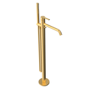 Rondo Freistehende Badewannenarmatur mit Stangendusche - Gebürstetes mattes Gold - 91cm