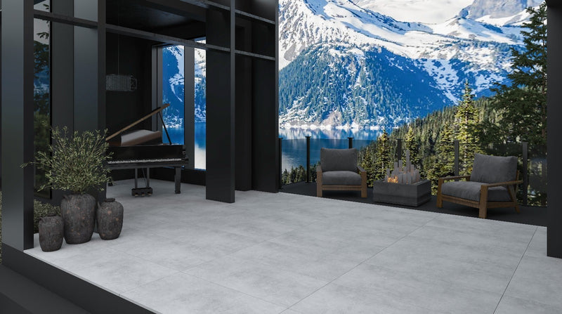 Keramische Tuintegel Ark Silver 60x120x2 cm Rechthoek - Mat Vorstbestendig - Buitentegel Grijs