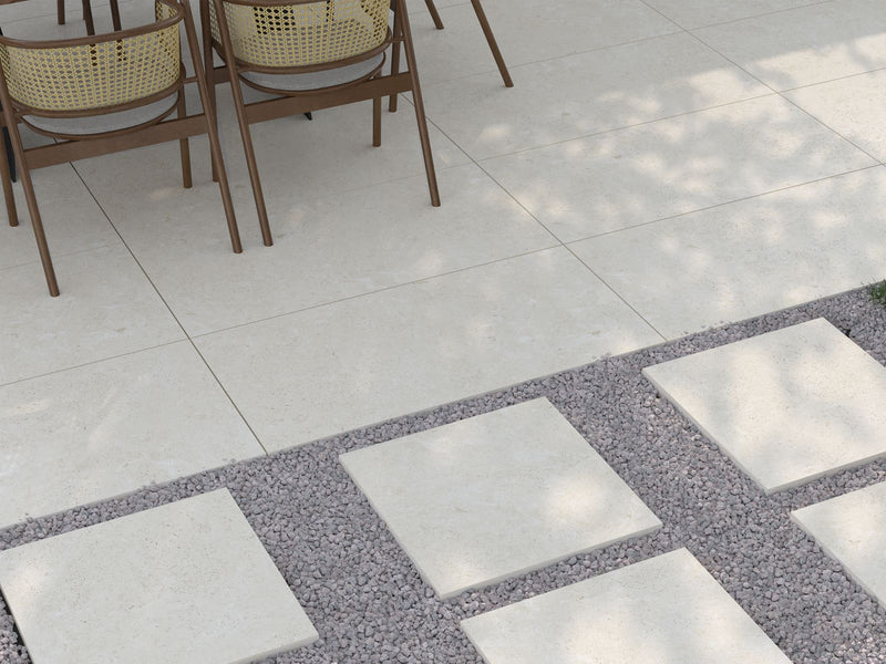 Terrastegel Travertine Beige 60x60x2 cm Vierkant – Keramisch Porselein Mat Gerectificeerd R10 – Natuursteen Look