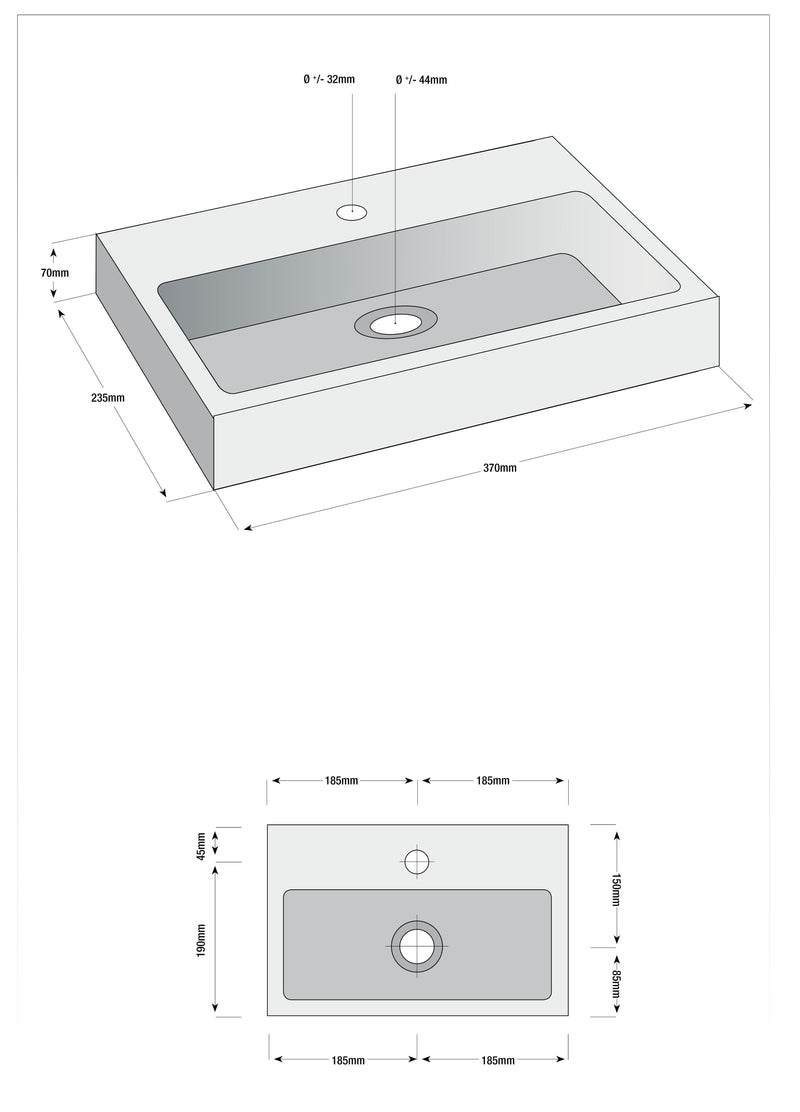 Complete Fonteinset Karl Hardsteen met Chroom Kraan en Afvoerset (37x23,5x7 cm) by L'Aqua®