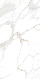 Vloertegel Calacatta Jade Wit 80x160 cm Rechthoek – Hoogglans Gerectificeerd – Marmerlook met Grijze Adering