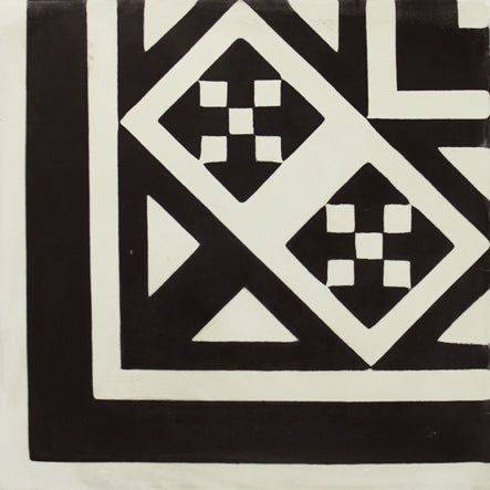 Vloertegel Kashba KB9-NB53 Hoekdecor Zwart 20x20 cm