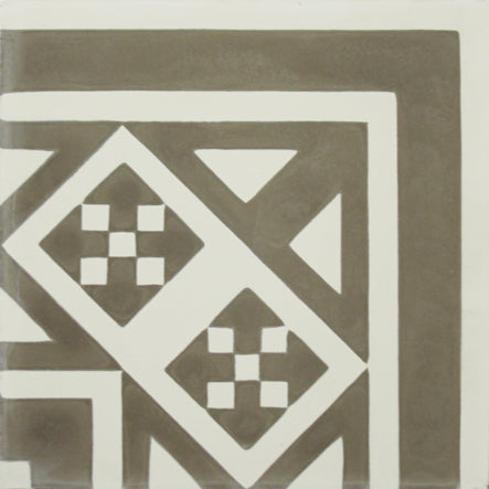 Vloertegel Kashba KB10-10,27 Hoekdecor Grijs 20x20 cm