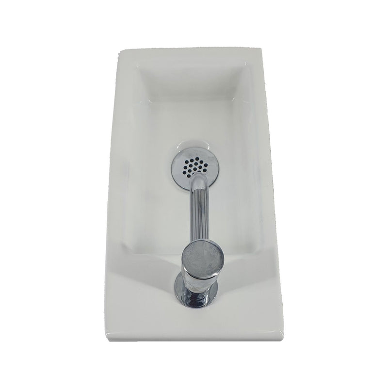 Complete Fonteinset Rock Keramisch Wit met Chroom Kraan en Afvoerset by L'Aqua®