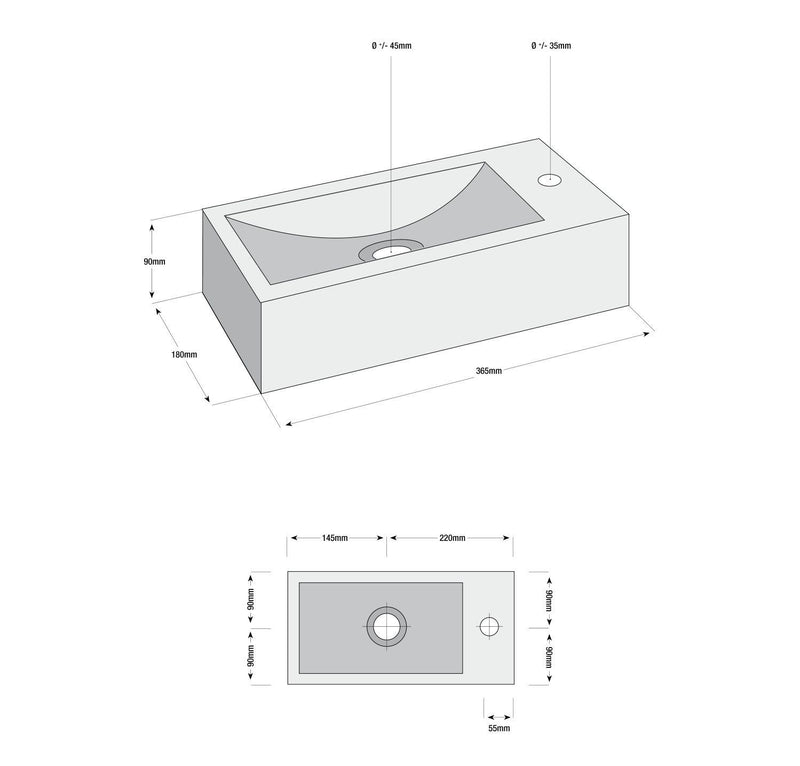 Complete Fonteinset Rock Keramisch Wit met Chroom Kraan en Afvoerset by L'Aqua®